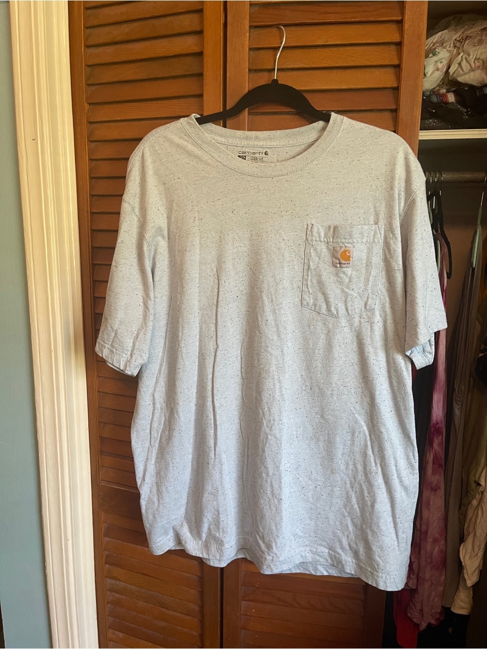 Carhartt Light Heather Gray Pocket Tee with Logo Patch